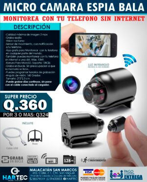 MICRO CÁMARA ESPÍA WIFI TIPO BALA