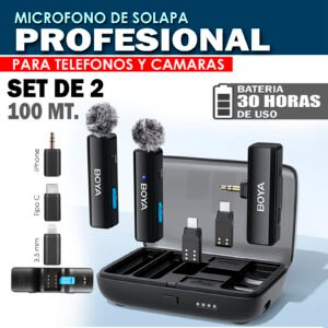 MICROFONO INALÁMBRICO PROFESIONAL BOYA 100MT.