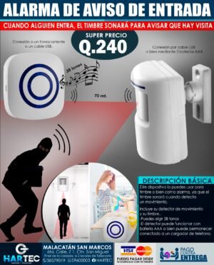 ALARMA/TIMBRE DE AVISO DE ENTRADA