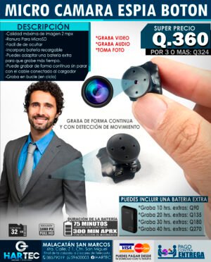 MICRO CAMARA ESPIA TIPO BOTON