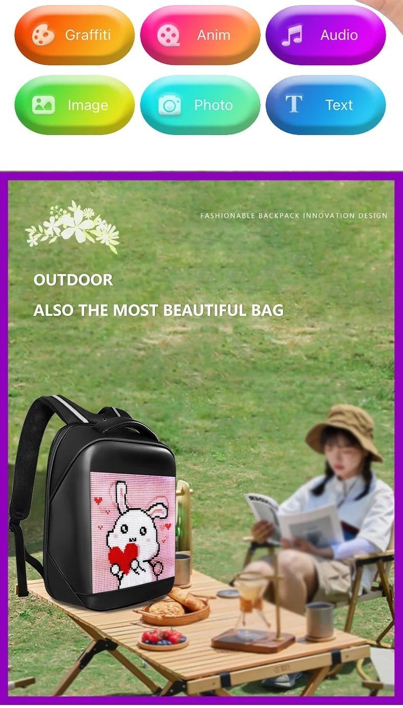 MOCHILA LED TAMAÑO:34*44*16CM - Imagen 12