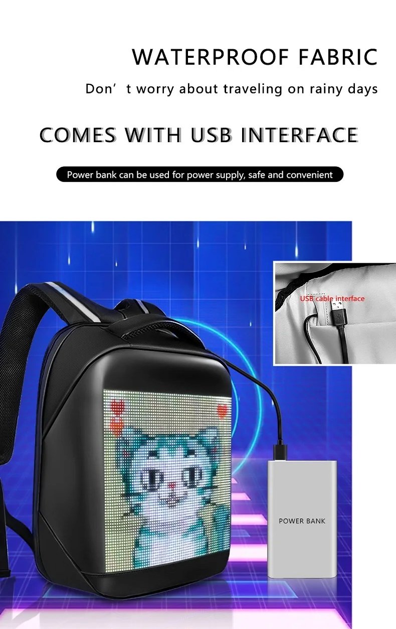 MOCHILA LED TAMAÑO:34*44*16CM - Imagen 11