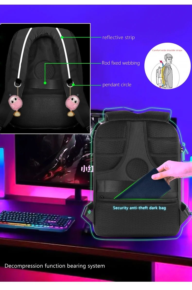 MOCHILA LED TAMAÑO:34*44*16CM - Imagen 9