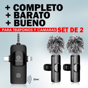 MINI MICROFONO DUO INALAMBRICO 3 EN 1