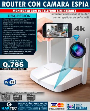ROUTER CON CAMARA ESPIA WIFI