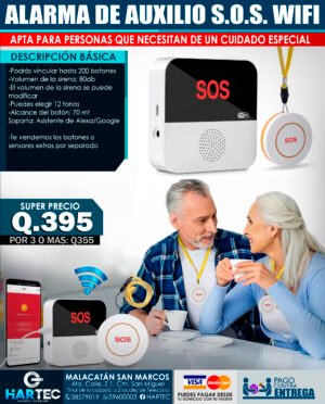 ALARMA DE AUXILIO S.O.S. WIFI PARA ANCIANOS/ENFERMOS