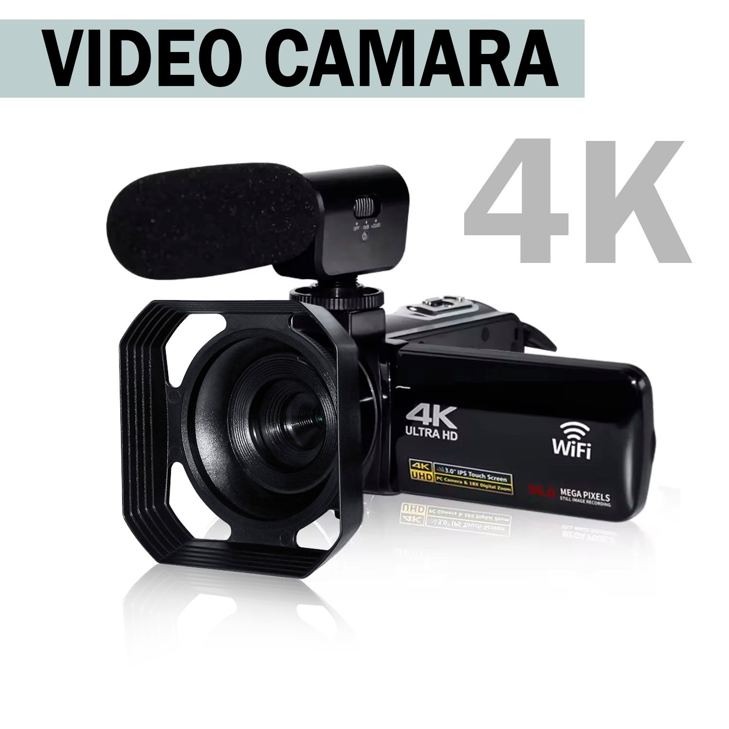 CAMARA DE VIDEO 4K ULTRA HD CON ZOOM DIGITAL 18X