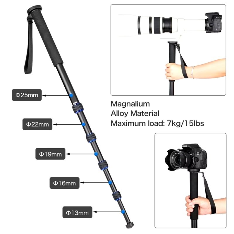 MONOPIE DE ALUMINIO PARA CAMARA PROFESIONAL MANBILY - Imagen 3