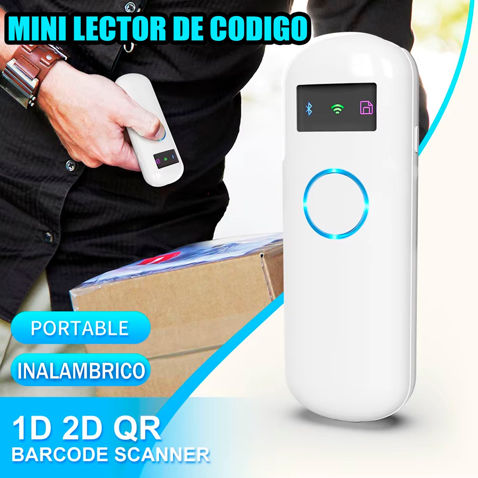 LECTOR INALAMBRICO PORTATIL BLUETOOTH+2.4G 2D Y QR