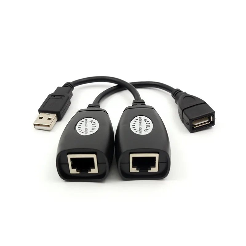 EXTENSOR USB CON ADAPTADORES RJ45, ALCANCE 45MT