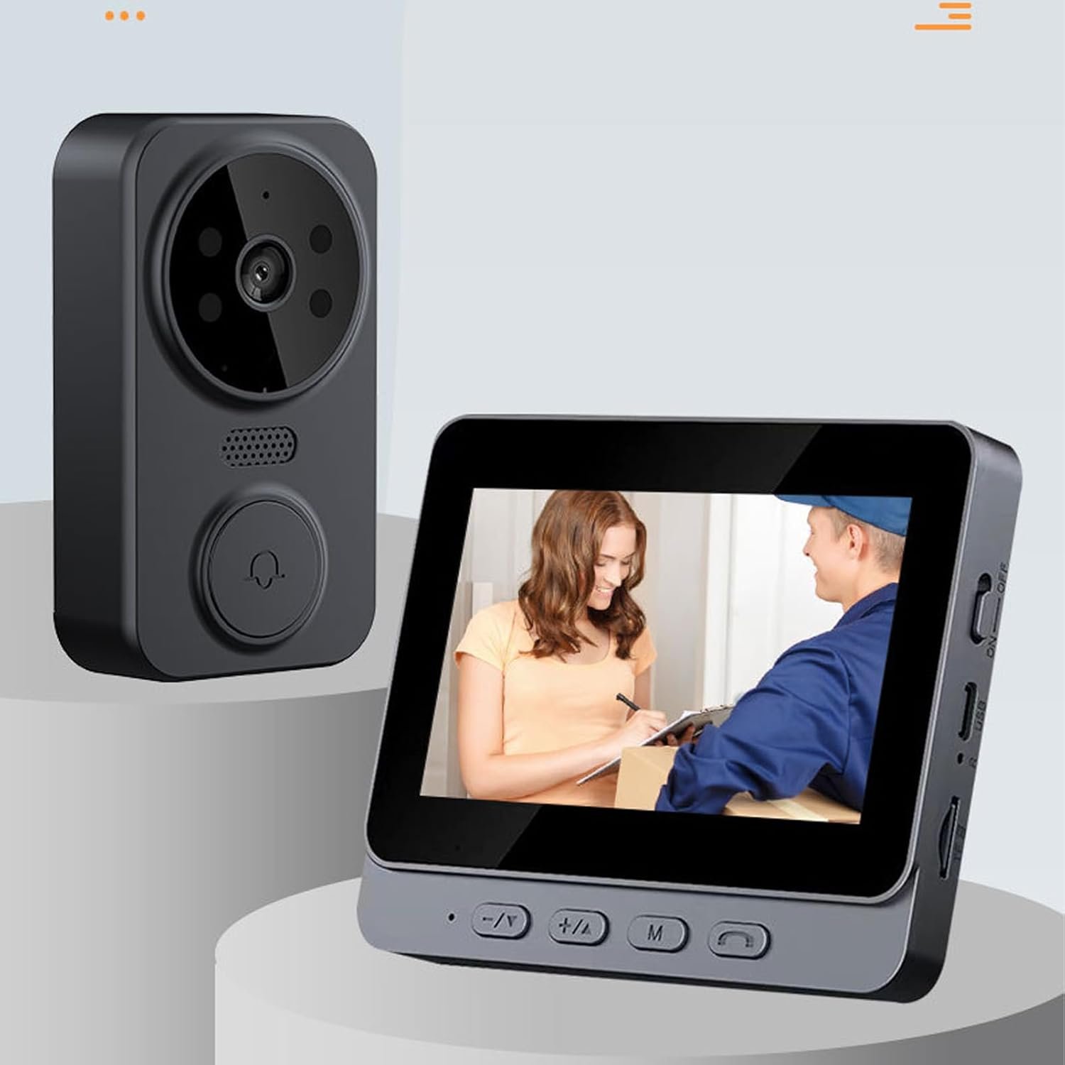 SISTEMA DE INTERCOMUNICACIÓN DE TIMBRE DE VIDEO, MONITOR CON CÁMARA DE PUERTA HD DE METAL CON GRABACIÓN DE VIDEO