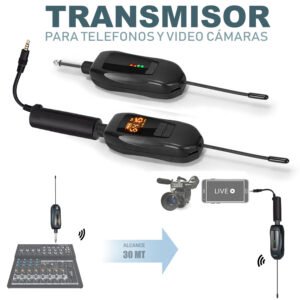 TRANSMISOR DE AUDIO INALAMBRICO RECARGABLE 30MT PARA CÁMARAS Y TELÉFONOS