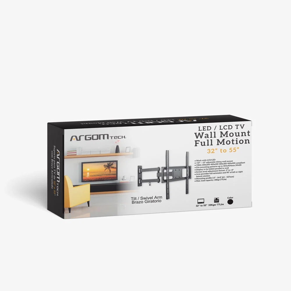 SOPORTE DE PARED PARA TV DE 32' A 55' ARTICULADO CON BRAZO DE MOVIMIENTO - Imagen 2